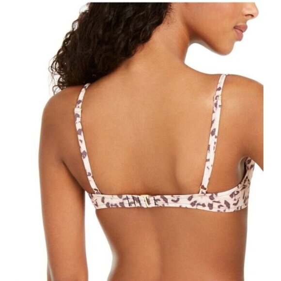 NWT What We Wore S Lydia Bralette Stripe Green Shell Swim Top 111686 - Picture 2 of 2